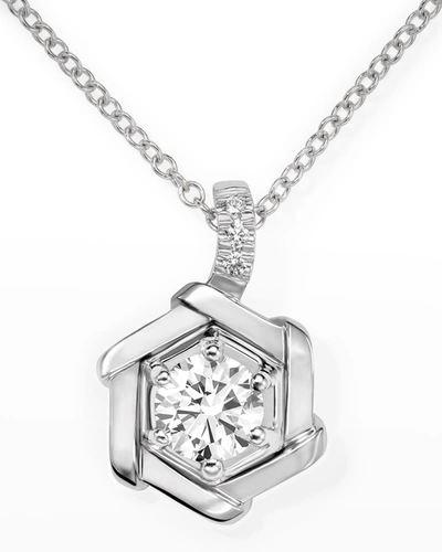 A. Link 18k White Gold Pave And 1 Luminous Diamond Necklace