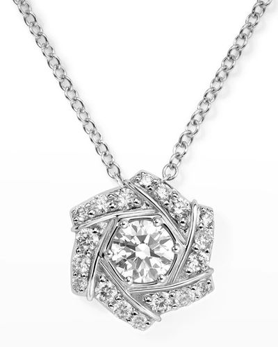 A. Link 18k White Gold Pav&eacute; And Luminous Diamond Pendant Necklace