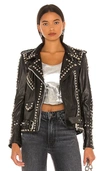 UNDERSTATED LEATHER WESTERN DOME STUDDED JACKET,UNDR-WO72
