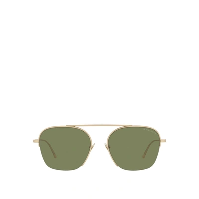 Giorgio Armani Ar6124 Matte Pale Gold Male Sunglasses In Green