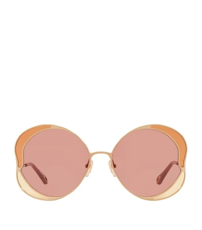 Chloé Chloe Womens Red Ch0024s Gemma Metal And Acetate Butterfly-frame Sunglasses