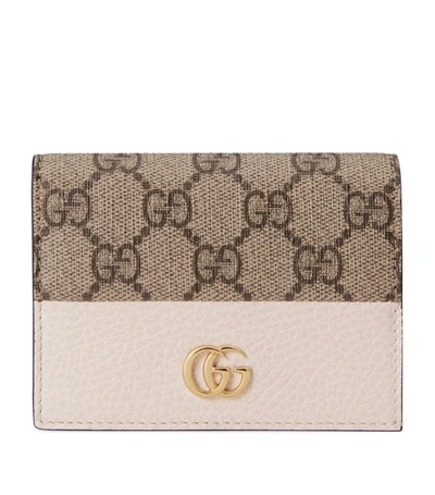 Gucci Canvas Gg Marmont Wallet In Neutrals