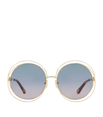 Chloé Round Carlina Sunglasses In Gold