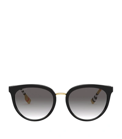 Burberry Round Sunglasses In Black