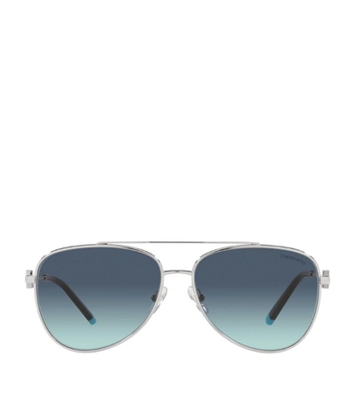 Tiffany & Co Pilot Aviator Sunglasses In Silver