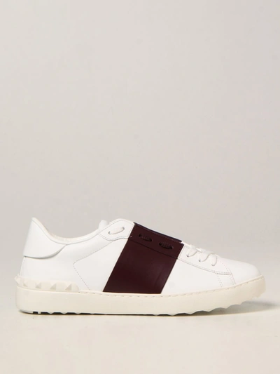 Valentino Garavani Open Leather Sneakers In Ruby