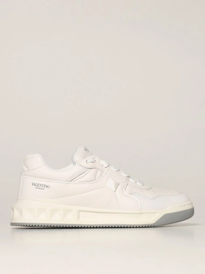 Valentino Garavani One Stud Sneakers In Nappa Leather In White