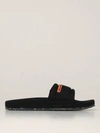Heron Preston Logo-patch Open-toe Slides In Black