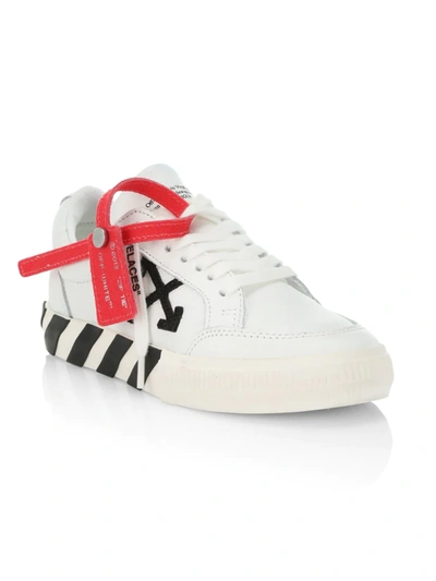 Off-white Kids White And Black Vulcanized Lace Up Trainers