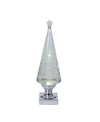 KURT ADLER 14-INCH BATTERY-OPERATED CLEAR AND SILVER LAVA LIGHT TREE