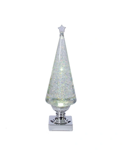 Kurt Adler 14-inch Battery-operated Clear And Silver Lava Light Tree