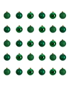 Nearly Natural Holiday Christmas 30 Piece Shatterproof Ornament Set, 2.5" In Green