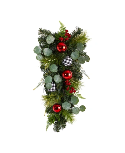 Nearly Natural Holiday Christmas Greenery Ornament Artificial Swag, 26"