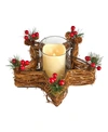 NEARLY NATURAL HOLIDAY STAR TWIG CANDLE HOLDER WITH LED CANDLE TABLE CHRISTMAS ARRANGEMENT