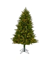 Nearly Natural Vermont Spruce Artificial Christmas Tree With 200 Color Changing Multifunction And Remote Control Le In Green