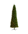 Nearly Natural Slim Mountain Pine Artificial Christmas Tree With 950 Clear Led Lights And 2836 Bendable Branches, 1 In Green
