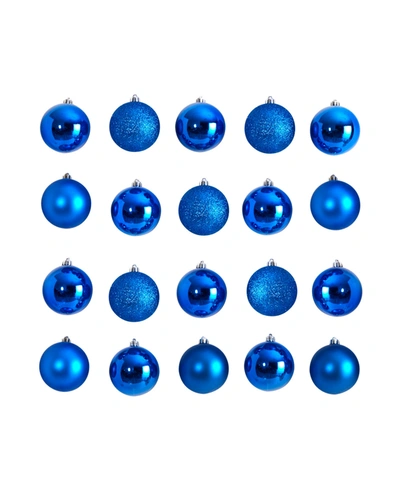 Nearly Natural Holiday Christmas 20 Piece Shatterproof Ornament Set, 3" In Blue