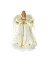 Kurt Adler 14-inch Battery-operated Ivory And Gold Led Angel Treetop
