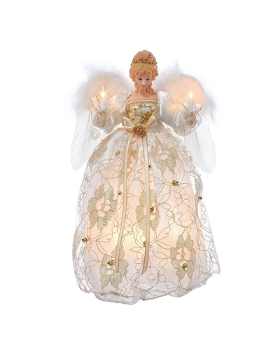 Kurt Adler Ul 10-light 12-inch Ivory And Gold Angel Treetop