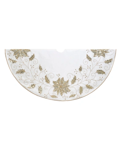 Kurt Adler 54-inch Ivory Holly Tree Skirt