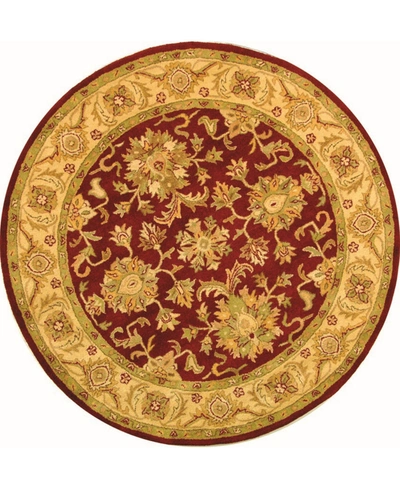 Safavieh Antiquity At312 Red And Gold 3'6" X 3'6" Round Area Rug