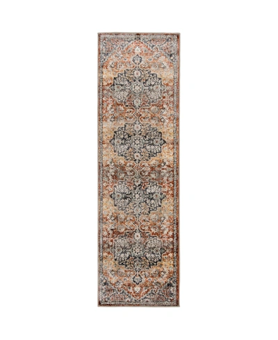 Portland Textiles Closeout!  Sulis Edwina 2'3" X 7'6" Runner Area Rug In Blue,taupe