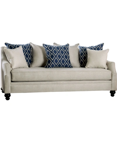Furniture Of America Cameron Park Upholstered Sofa In Ivory
