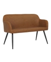 Lumisource Daniella Industrial High Back Bench In Black Steel/camel