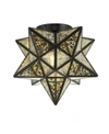 Jonathan Y Stella Moravian Star Led Flush Mount In Black
