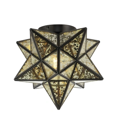 Jonathan Y Stella Moravian Star Led Flush Mount In Black