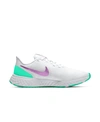 Nike Women's Revolution 5 Running Sneakers From Finish Line In White/green Glow/football Grey/violet Shock