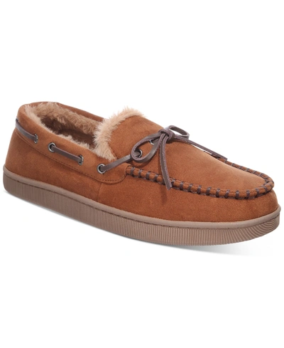 Club Room Men's Moccasin Slippers, Created For Macy's In Tan