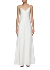 The Row Sleeveless Strappy Maxi Satin Slip Dress In White