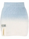 Gcds White And Blue Gradient Mini Skirt With Logo