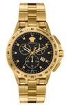 Versace Sport Tech Multifunction Bracelet Watch, 45mm In Black