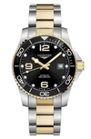 Longines Hydroconquest Automatic Black Dial Mens Watch L3.781.3.56.7 In Two Tone  / Black / Gold Tone / Yellow