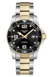 Longines Mens Black L3.781.3.56.7 Hydroconquest Stainless-steel Automatic Watch In Black