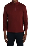 Bugatchi Reversible Knit Quarter Zip Pullover In Burgundy
