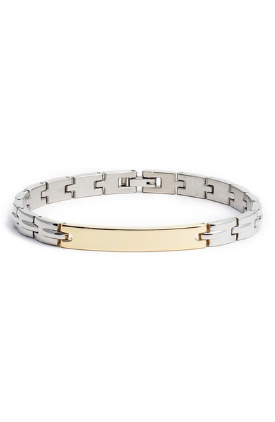 Nordstrom Thin Id Tag Bracelet In Silverold