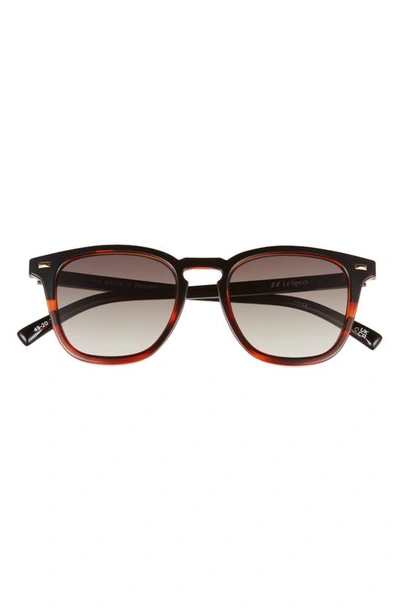 Le Specs No Biggie 49mm Square Sunglasses In Black / Tort / Khaki Grad