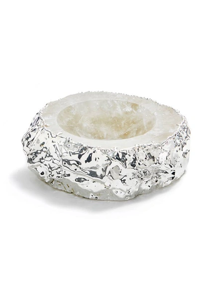 Anna New York Cascita Silverplated Crystal Bowl In Crystal Silver