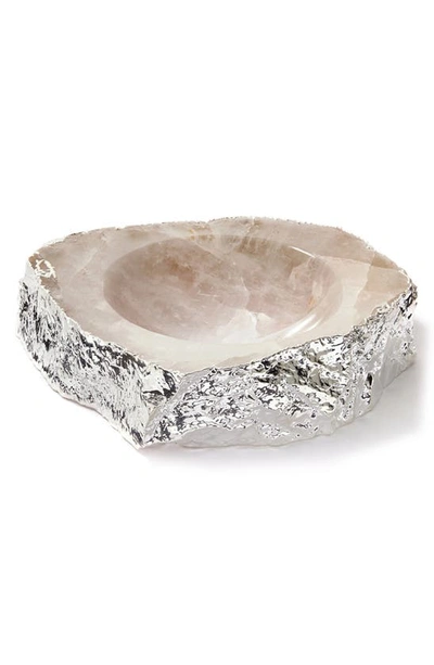 Anna New York Casca Quartz Bowl In Crystal Silver