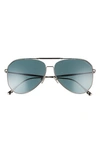 Tom Ford 60mm Aviator Sunglasses In Sgun/ Blu