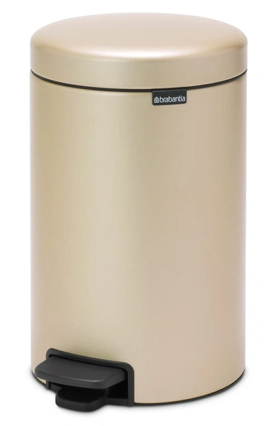 Brabantia Newicon Step Can 3.2-gallon Trash Can In Champagne