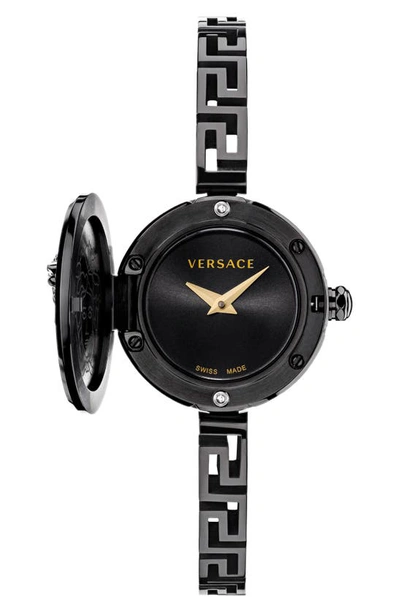 Versace Medusa Secret Bracelet Watch, 25mm In Ip Black