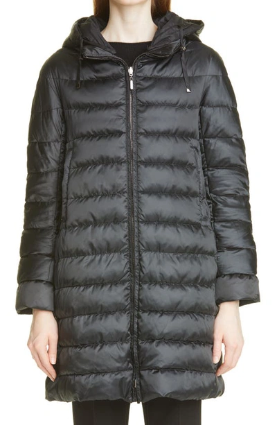 Max Mara The Cube Noveca Water Resistant Reversible Down Coat In Nero