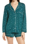 Eberjey Sleep Chic Short Pajamas In Forest-evergreen/ Bone