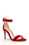 L Agence Gisele Sandal In Red Velvet