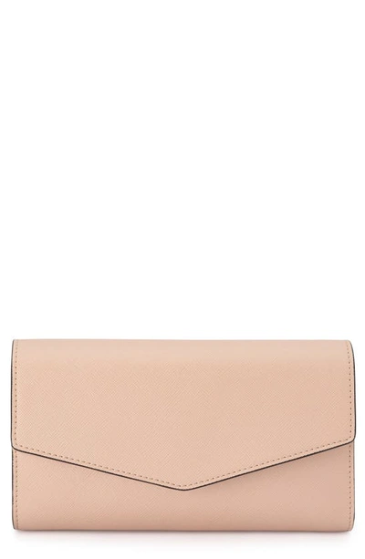Olga Berg Nic Faux Leather Clutch In Blush