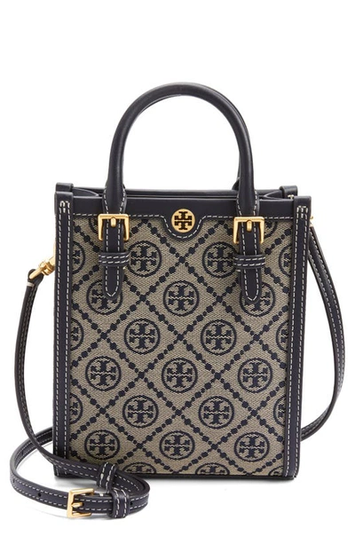 Tory Burch T Monogram Jacquard Mini Tote Bag In Tory Navy